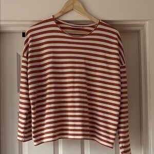 Striped Orange and White Women's Top